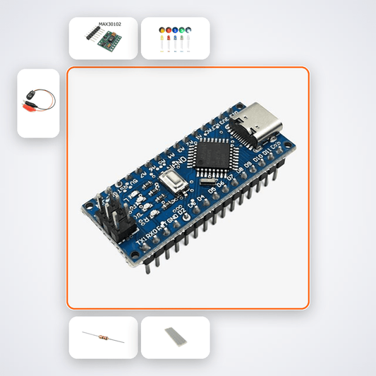 Resting Heart Rate Monitor Kit with Arduino Nano + LED - Compoden