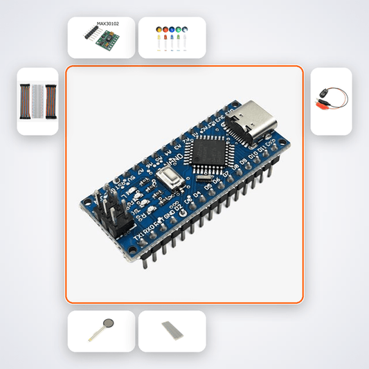 Resting Heart Rate Monitor Variant 12 Kit with Arduino Nano + LED - Compoden