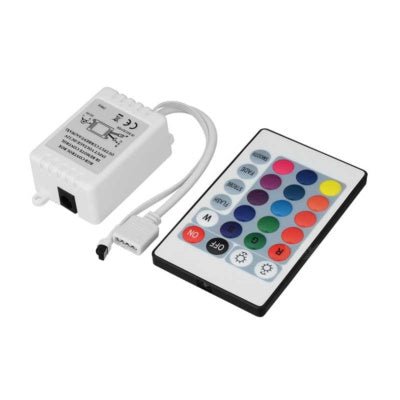 RGB 5050 LED Strip Controller box with 24 Key IR Remote Control 12V - Compoden