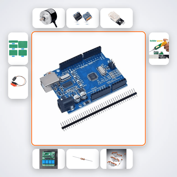 Rotary Encoder Menu UI Framework Kit with Arduino Uno + LED - Compoden