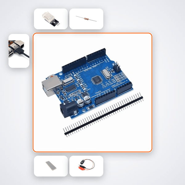 Serial Plotter Temperature Graph Kit with Arduino Uno + DHT22 - Compoden