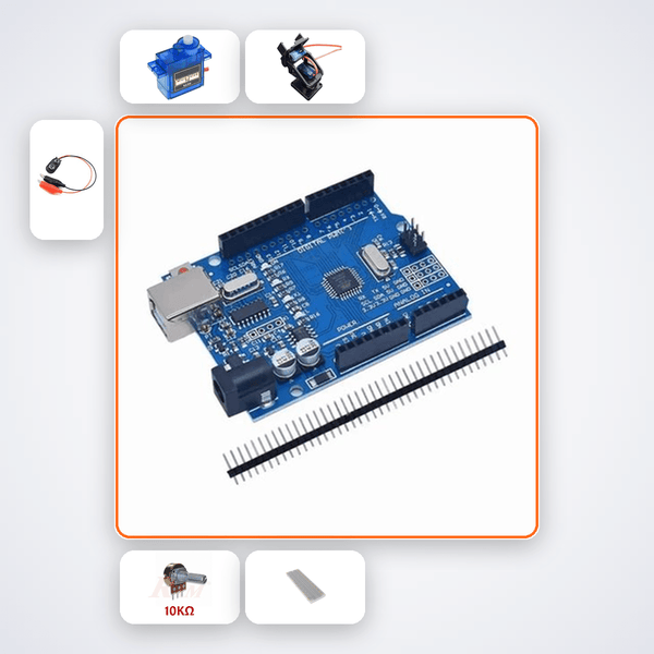 Servo Pan-Tilt Mount Kit with Arduino Uno + Servo - Compoden