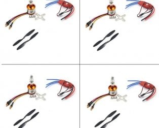 Set of 4 A2212 1400KV Brushless Motor for Drone with SimonK 30A ESC and 1045 Propeller Set - Compoden