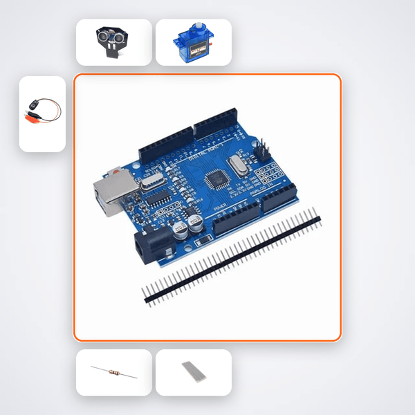 Smart Dustbin Auto Lid Kit with Arduino Uno + Ultrasonic - Compoden