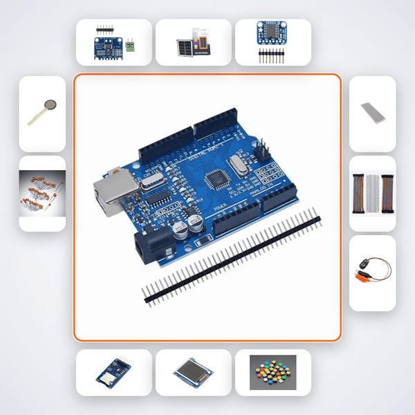 Solar Panel Cleaning Benefit Monitor Kit with Arduino Uno + LED - Compoden
