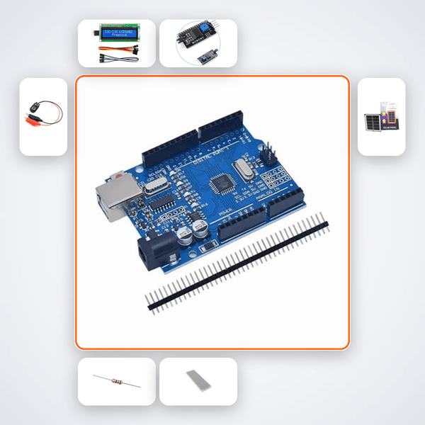 Solar Panel Voltage Monitor Kit with Arduino Uno - Compoden
