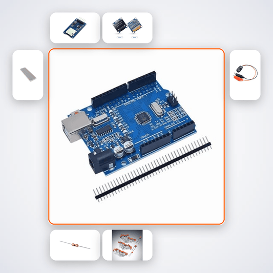 SPI Bus SD Card Reader Kit with Arduino Uno + LED - Compoden