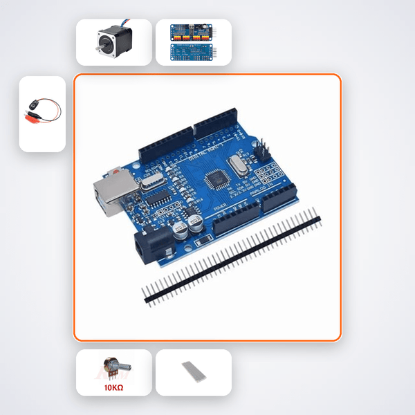 Stepper Motor Controller Kit with Arduino Uno + Stepper Motor - Compoden