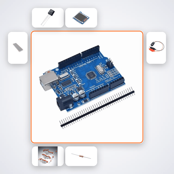 TFT Bar Chart Temperature Kit with Arduino Uno + Sensor - Compoden