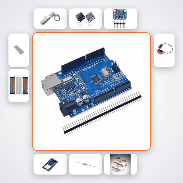Thrust Stand Force Gauge Variant 18 Kit with Arduino Uno + LED - Compoden