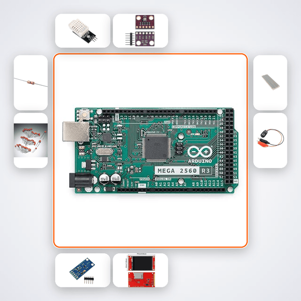 Touch TFT Sensor Dashboard Kit with Arduino Mega + DHT22 - Compoden