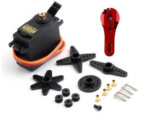 TowerPro MG995 Servo High-Speed Digital Metal Gear Servo Motor with CNC Aluminum Steering Servo Horn Arm- Good Quality - Compoden