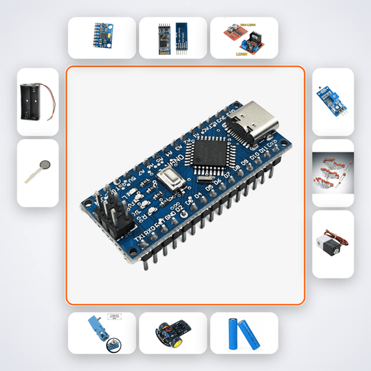 Vehicle Crash Detector Kit with Arduino Nano + MPU6050 - Compoden