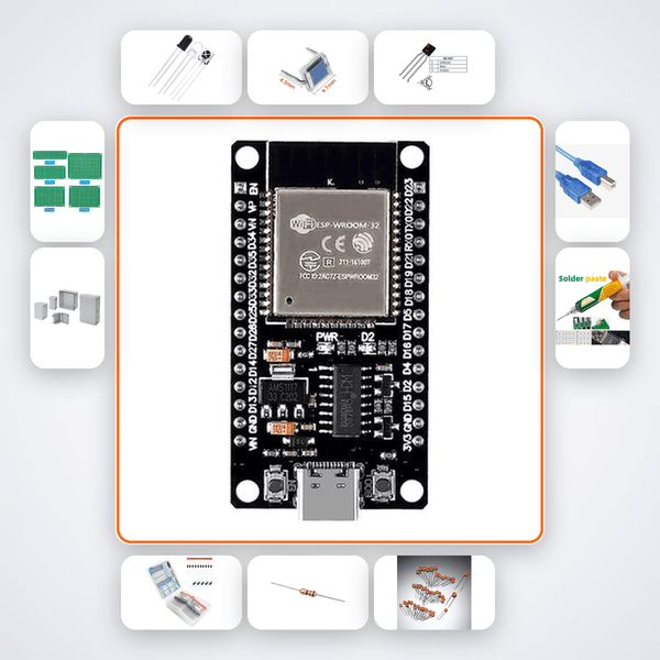 Voice Assistant IR Blaster Kit with ESP32 + LED - Compoden