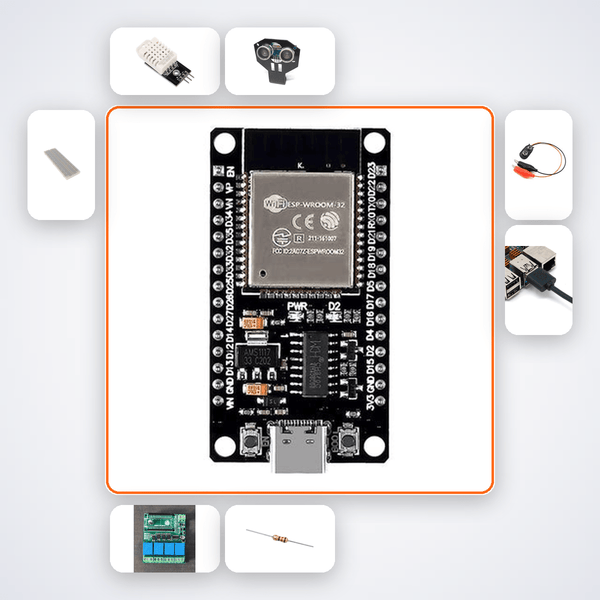 Water Tank Level Monitor Kit with ESP32 + DHT22 - Compoden