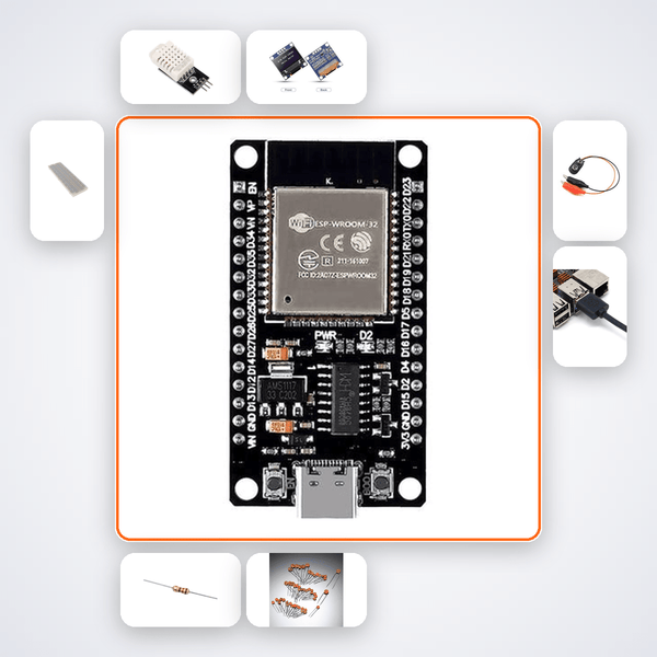 WiFi Mesh Network 5 Nodes Kit with ESP32 + DHT22 - Compoden