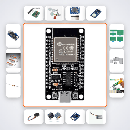Wrist Pulse Oximeter Kit with ESP32 + Motor - Compoden