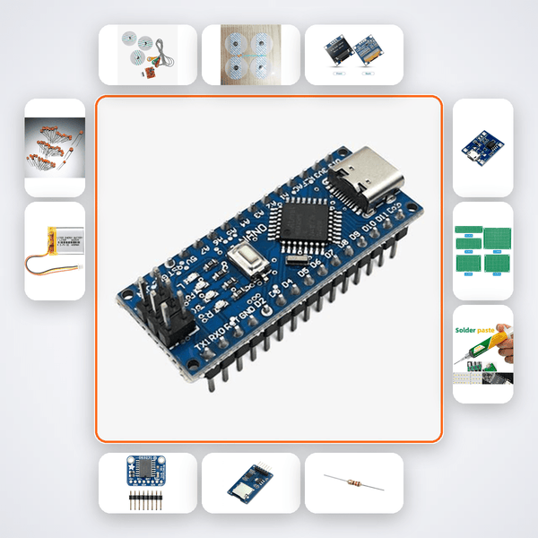 Wrist-Worn ECG Monitor Kit with Arduino Nano + LED - Compoden